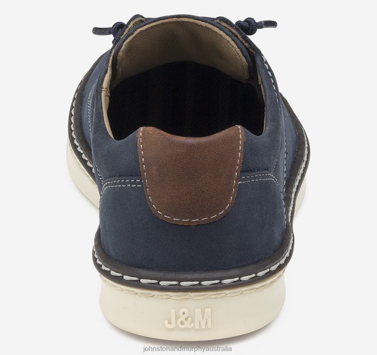 Shoes Navy Oiled Nubuck XB6RX1363 Johnston & Murphy Boy Little Kid McGuffey Plain Toe - Image 3