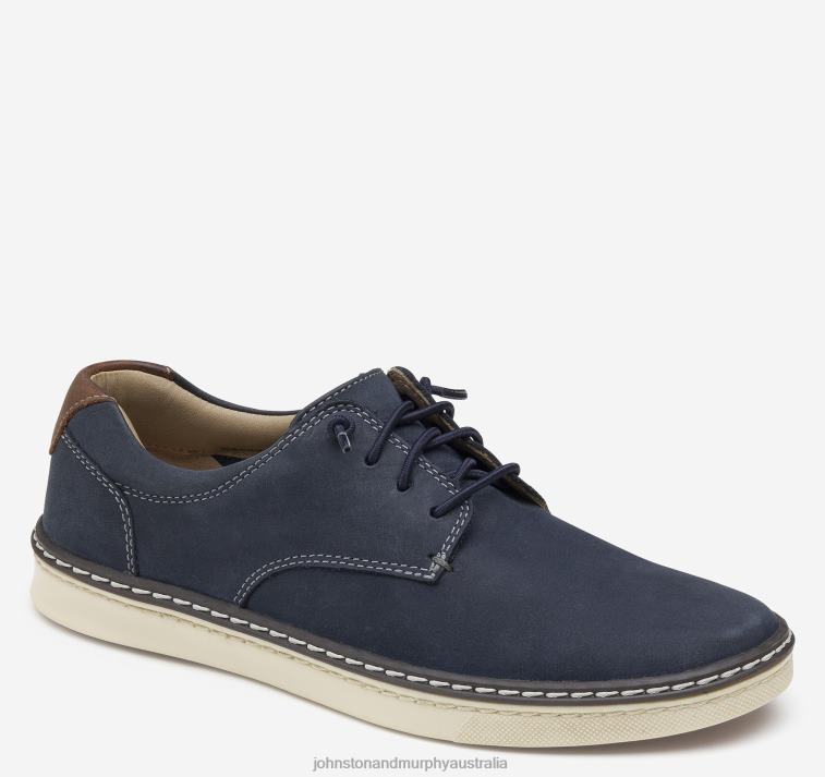 Shoes Navy Oiled Nubuck XB6RX1363 Johnston & Murphy Boy Little Kid McGuffey Plain Toe - Image 1