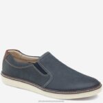 Shoes Navy Perfed Oiled Leather XB6RX51 Johnston & Murphy Men McGuffey Slip-On