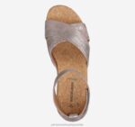 Shoes Pewter Metallic Kid Suede XB6RX1191 Johnston & Murphy Women Gigi Cross-Band Sandal - Image 4