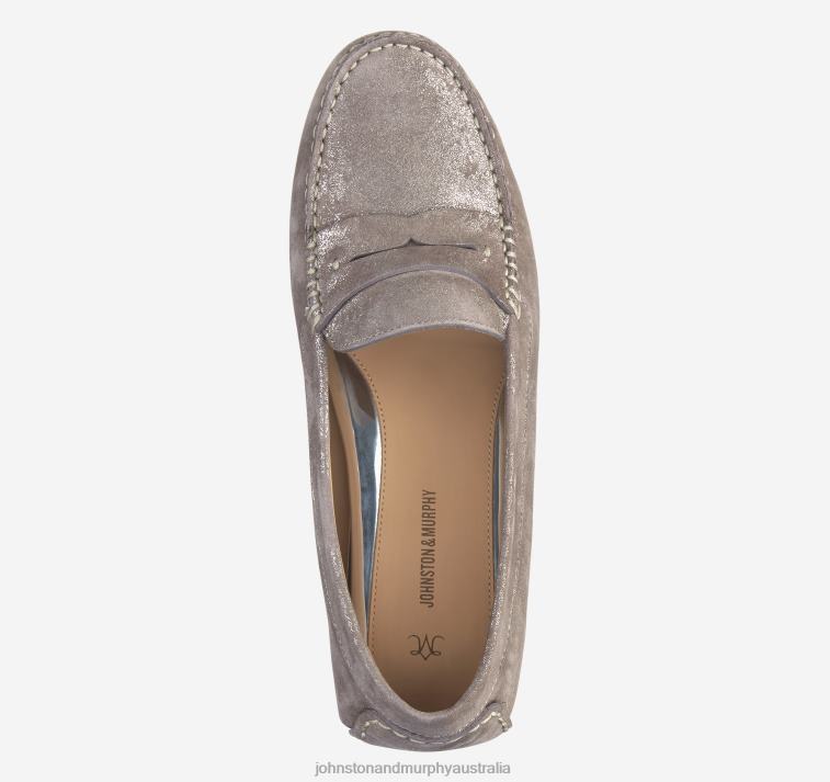 Shoes Pewter Metallic Kid Suede XB6RX1248 Johnston & Murphy Women Maggie Penny - Image 2