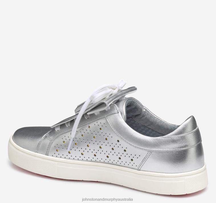Shoes Silver Metallic Calfskin XB6RX1226 Johnston & Murphy Women Madison Perfed Hybrid - Image 3