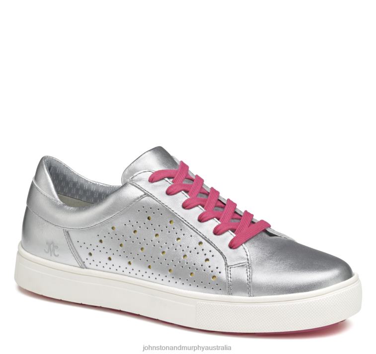 Shoes Silver Metallic Calfskin XB6RX1226 Johnston & Murphy Women Madison Perfed Hybrid - Image 7