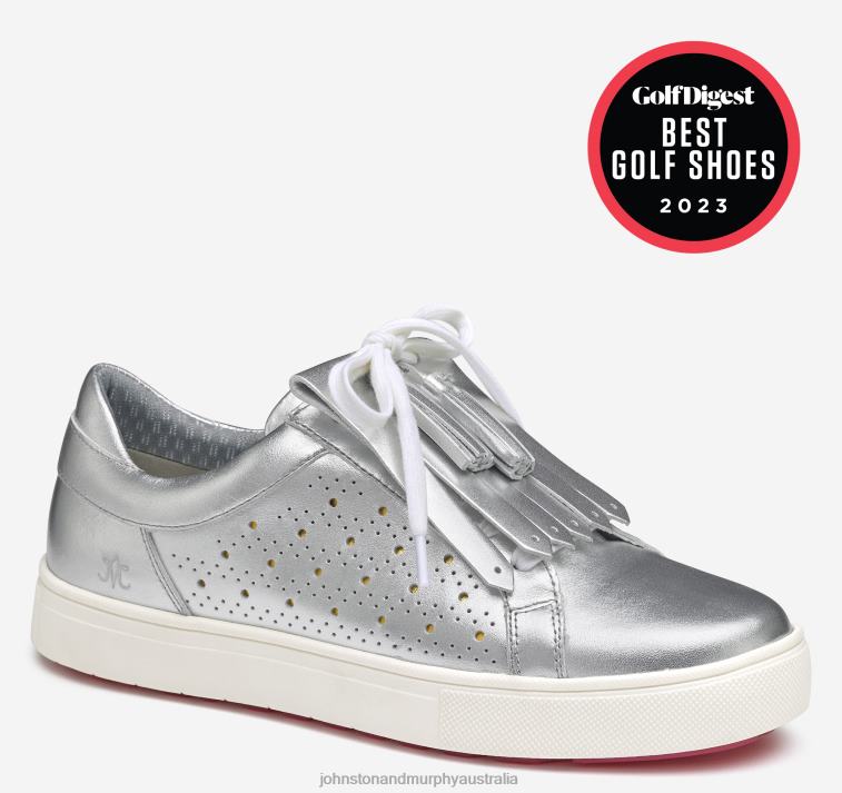 Shoes Silver Metallic Calfskin XB6RX1226 Johnston & Murphy Women Madison Perfed Hybrid - Image 1