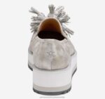 Shoes Silver Metallic Kid Suede XB6RX1202 Johnston & Murphy Women Gracelyn Perfed Tassel Slip-On - Image 3