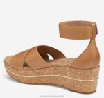 Shoes Tan Calfskin XB6RX1192 Johnston & Murphy Women Gigi Cross-Band Sandal - Image 2