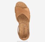 Shoes Tan Calfskin XB6RX1192 Johnston & Murphy Women Gigi Cross-Band Sandal - Image 4
