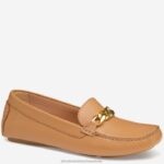 Shoes Tan Calfskin XB6RX1247 Johnston & Murphy Women Maggie Chain Moc