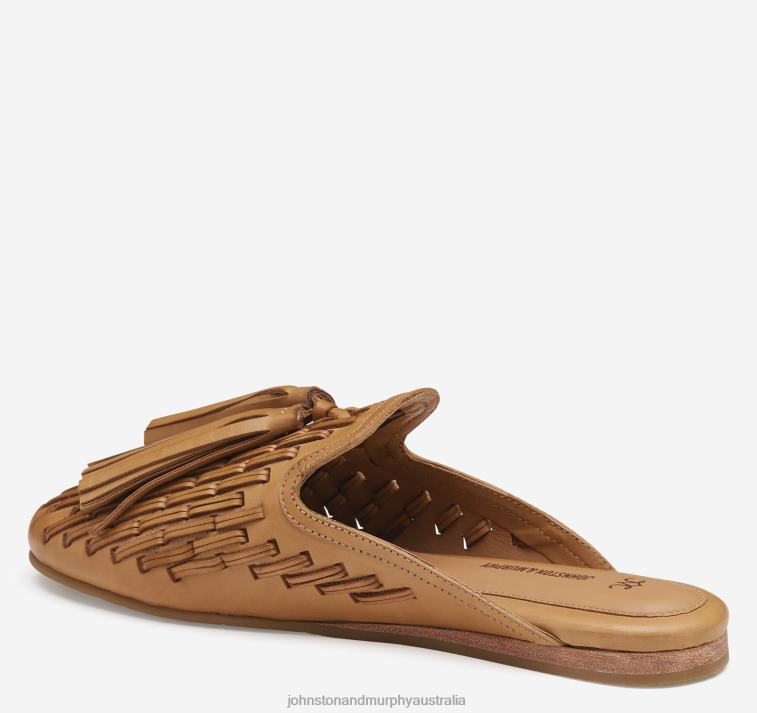 Shoes Tan Calfskin XB6RX1265 Johnston & Murphy Women Belle Woven Slip-On - Image 2