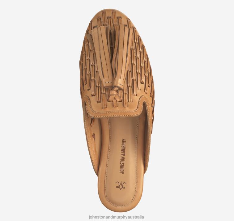 Shoes Tan Calfskin XB6RX1265 Johnston & Murphy Women Belle Woven Slip-On - Image 4