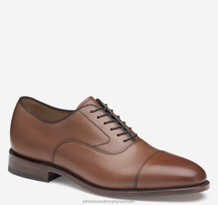 shoes_tan_calfskin_xb6rx196_johnston_murphy_men_melton_cap_toe.jpg Shoes Tan Calfskin XB6RX196 Johnston & Murphy Men Melton Cap Toe - Image 1