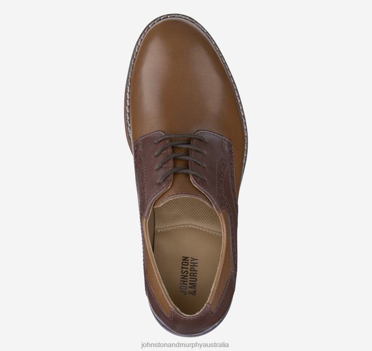Shoes Tan/Dark Brown Full Grain XB6RX1365 Johnston & Murphy Boy Big Kid Conard Saddle - Image 2