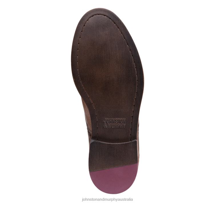 Shoes Tan/Dark Brown Full Grain XB6RX1365 Johnston & Murphy Boy Big Kid Conard Saddle - Image 4
