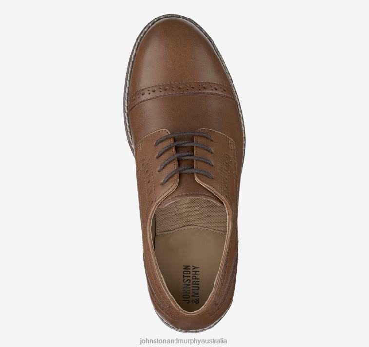 Shoes Tan Full Grain XB6RX1354 Johnston & Murphy Boy Little Kid Conard Cap Toe - Image 2