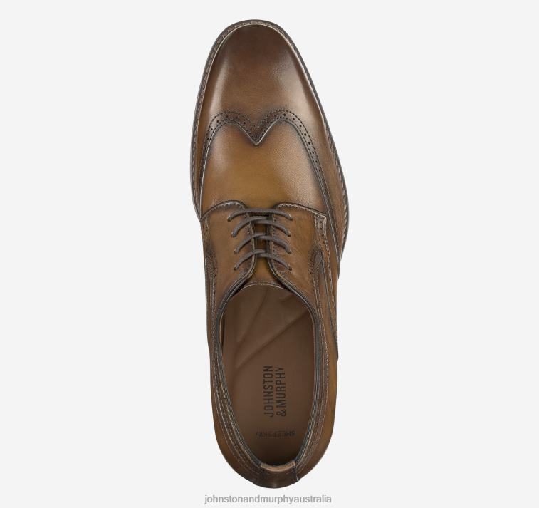 Shoes Tan Full Grain XB6RX178 Johnston & Murphy Men Danridge Wingtip - Image 2