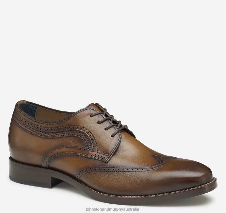 Shoes Tan Full Grain XB6RX178 Johnston & Murphy Men Danridge Wingtip - Image 1