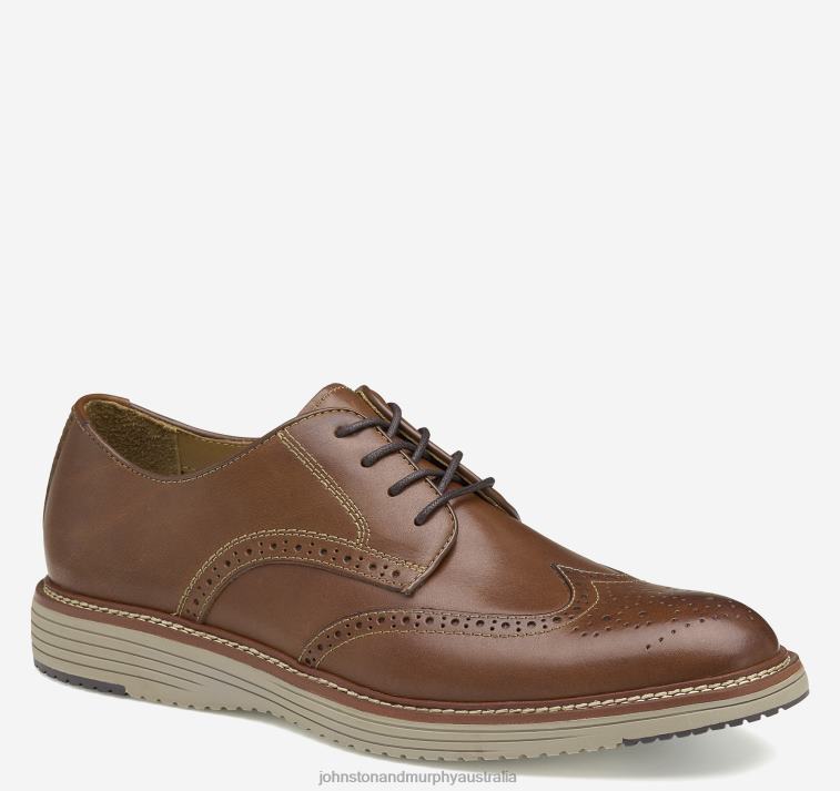 Shoes Tan Full Grain XB6RX192 Johnston & Murphy Men Upton Wingtip - Image 1