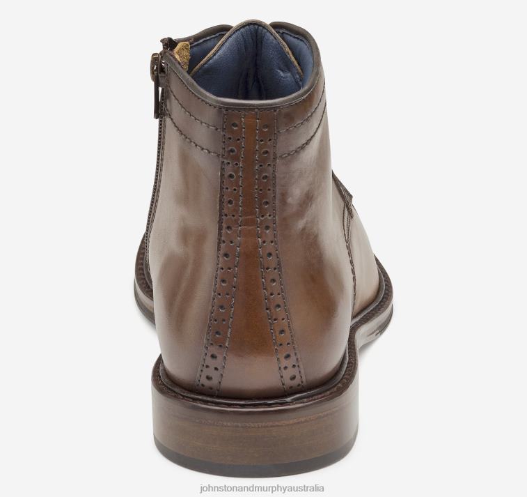 Shoes Tan Full Grain XB6RX233 Johnston & Murphy Men XC Flex Raleigh Cap Toe Zip Boot - Image 3