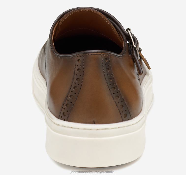 Shoes Tan Full Grain XB6RX240 Johnston & Murphy Men Hollins Double-Buckle Monk Strap - Image 3