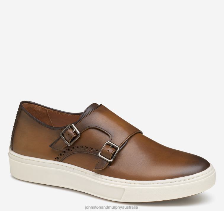 shoes_tan_full_grain_xb6rx240_johnston_murphy_men_hollins_double_buckle_monk_strap.jpg Shoes Tan Full Grain XB6RX240 Johnston & Murphy Men Hollins Double-Buckle Monk Strap - Image 1