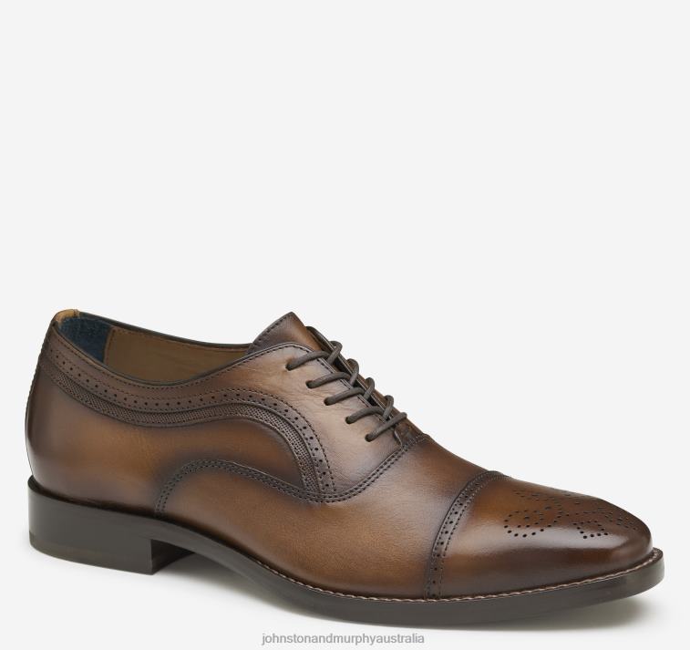 Shoes Tan Full Grain XB6RX27 Johnston & Murphy Men Danridge Cap Toe - Image 1