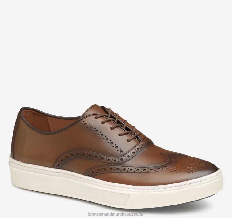 Shoes Tan Full Grain XB6RX282 Johnston & Murphy Men Hollins Wingtip - Image 1