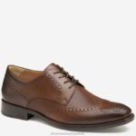Shoes Tan Full Grain XB6RX329 Johnston & Murphy Men Lewis Embossed Wingtip