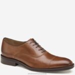 Shoes Tan Italian Calfskin XB6RX160 Johnston & Murphy Men Meade Cap Toe
