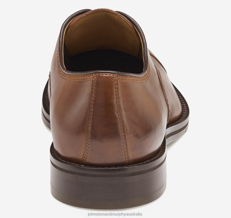 Shoes Tan Italian Calfskin XB6RX160 Johnston & Murphy Men Meade Cap Toe - Image 3