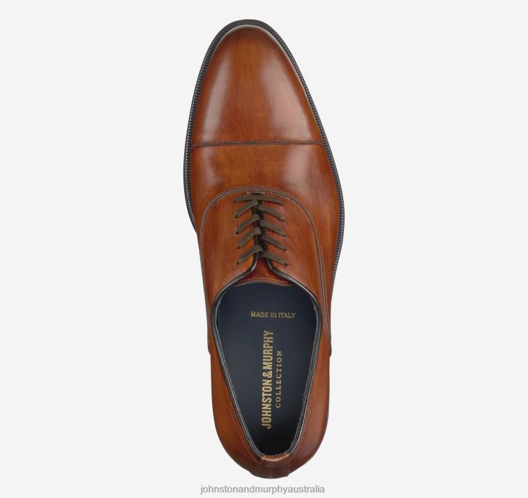 Shoes Tan Italian Calfskin XB6RX190 Johnston & Murphy Men Flynch Cap Toe - Image 2