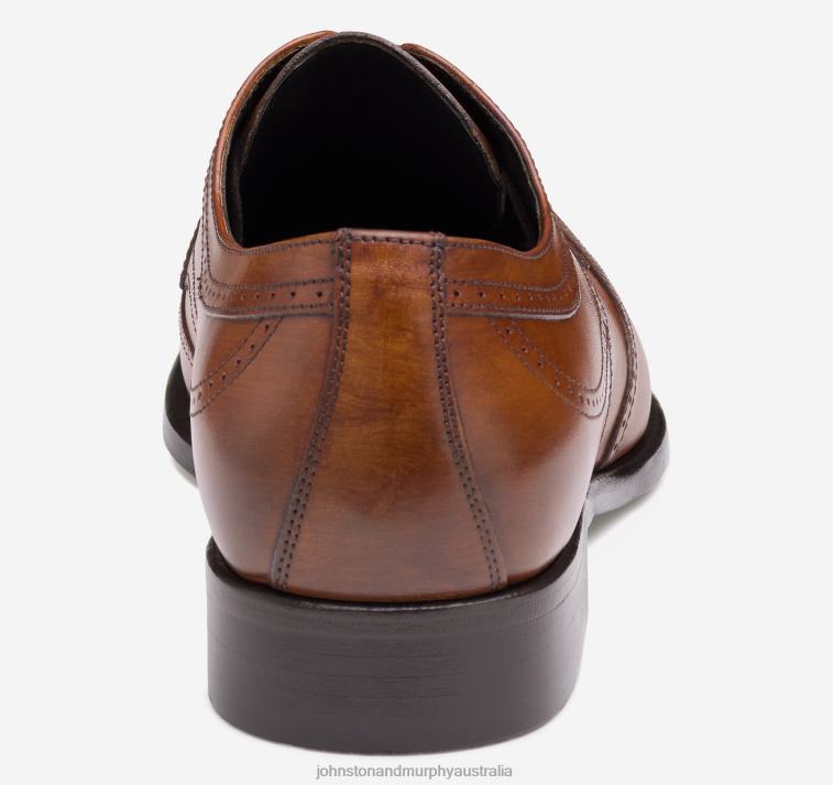 Shoes Tan Italian Calfskin XB6RX237 Johnston & Murphy Men Ellsworth Wingtip - Image 3