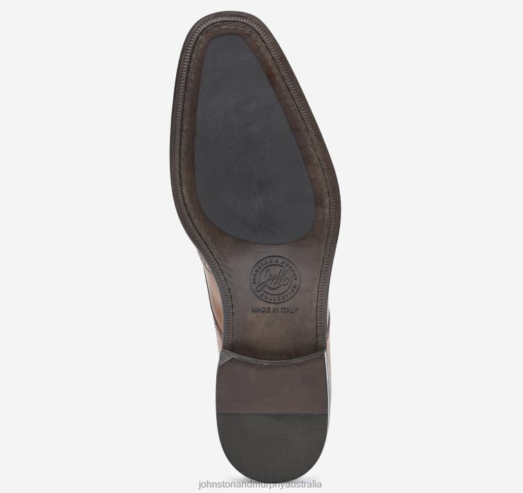 Shoes Tan Italian Calfskin XB6RX237 Johnston & Murphy Men Ellsworth Wingtip - Image 4