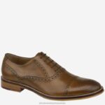 Shoes Tan Italian Calfskin XB6RX37 Johnston & Murphy Men Conard Cap Toe