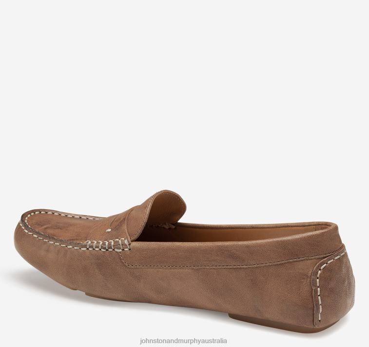 Shoes Tan Italian Washed Sheepskin XB6RX1218 Johnston & Murphy Women Maggie Penny - Image 2