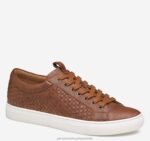 Shoes Tan Italian Washed Sheepskin XB6RX136 Johnston & Murphy Men Banks Woven Lace-To-Toe