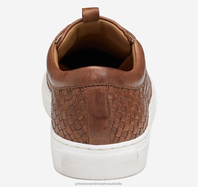 Shoes Tan Italian Washed Sheepskin XB6RX136 Johnston & Murphy Men Banks Woven Lace-To-Toe - Image 3