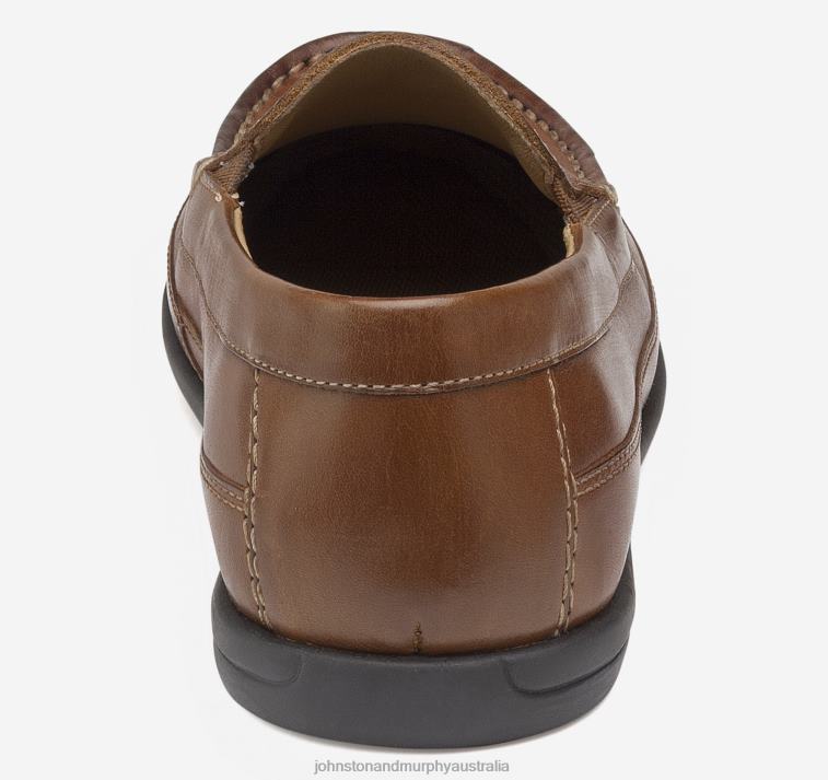 Shoes Tan Leather XB6RX1339 Johnston & Murphy Boy Big Kid Locklin Venetian - Image 3