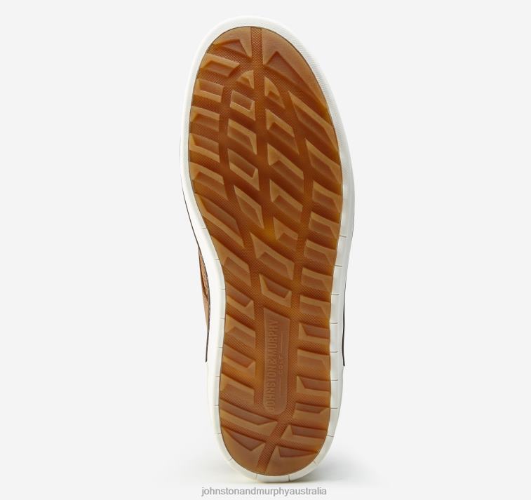 Shoes Tan Oiled Embossed Full Grain XB6RX54 Johnston & Murphy Men McGuffey GL2 Hybrid Plain Toe - Image 4