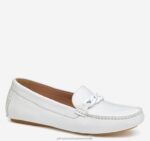 Shoes White Calfskin XB6RX1201 Johnston & Murphy Women Maggie Chain Moc