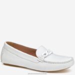 Shoes White Calfskin XB6RX1201 Johnston & Murphy Women Maggie Chain Moc