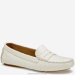 Shoes White Croc Embossed Sheepskin XB6RX1272 Johnston & Murphy Women Maggie Penny