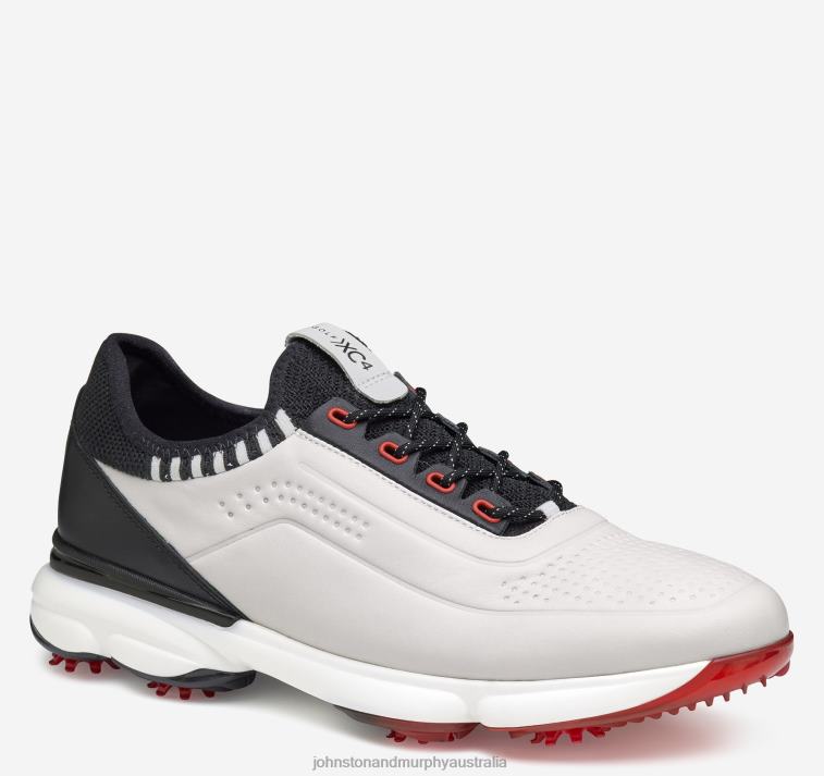 shoes_white_full_grain_black_knit_xb6rx211_johnston_murphy_men_xc4_gt4_luxe_u_throat.jpg Shoes White Full Grain/Black Knit XB6RX211 Johnston & Murphy Men XC4 GT4 Luxe U-Throat - Image 1