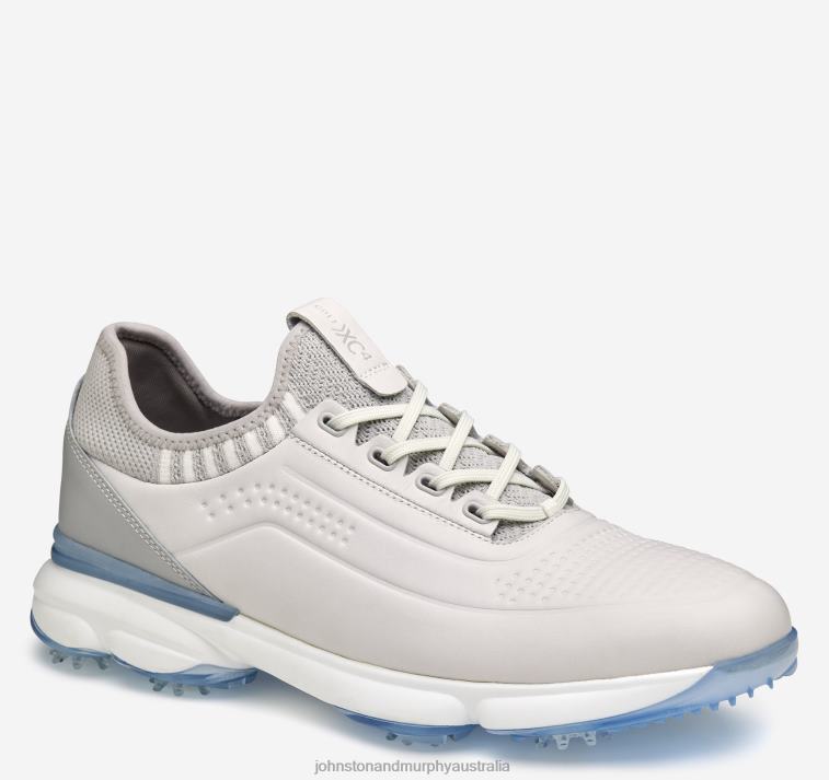 Shoes White Full Grain/Gray Knit XB6RX383 Johnston & Murphy Men XC4 GT4 Luxe U-Throat - Image 1