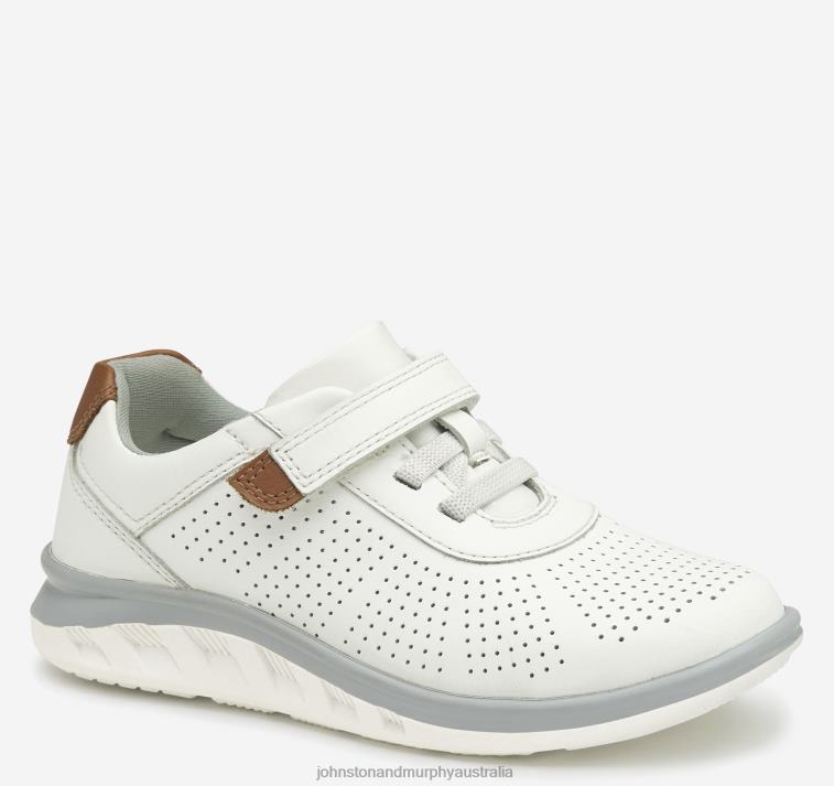 Shoes White Full Grain XB6RX1313 Johnston & Murphy Boy Little Kid Activate U-Throat - Image 1