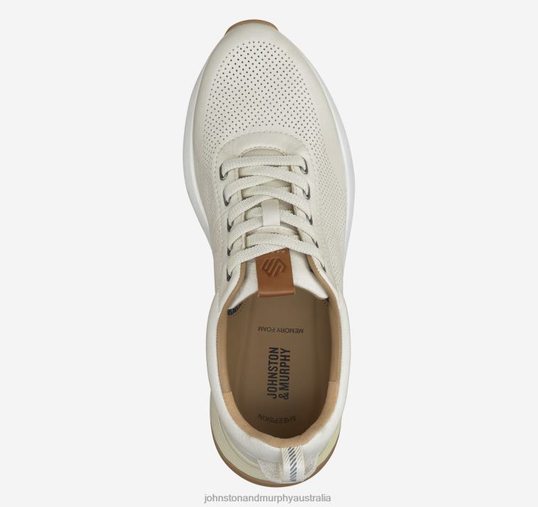 Shoes White Full Grain XB6RX305 Johnston & Murphy Men Kinnon Perfed Jogger - Image 2