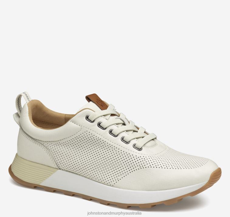 shoes_white_full_grain_xb6rx305_johnston_murphy_men_kinnon_perfed_jogger.jpg Shoes White Full Grain XB6RX305 Johnston & Murphy Men Kinnon Perfed Jogger - Image 1