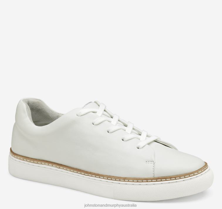 shoes_white_glove_leather_xb6rx1235_johnston_murphy_women_callie_lace_to_toe.jpg Shoes White Glove Leather XB6RX1235 Johnston & Murphy Women Callie Lace-to-Toe - Image 1