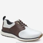 Shoes White/Mahogany Croc-Embossed Full Grain XB6RX364 Johnston & Murphy Men XC4 H2-Luxe Hybrid Saddle