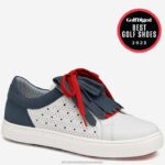 Shoes White/Navy/Red Calfskin XB6RX1225 Johnston & Murphy Women Madison Perfed Hybrid