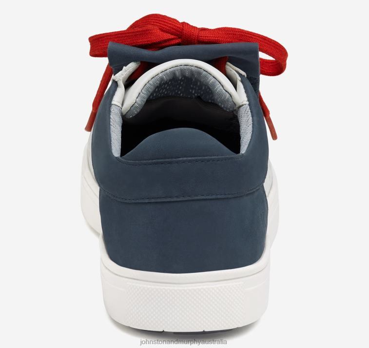 Shoes White/Navy/Red Calfskin XB6RX1225 Johnston & Murphy Women Madison Perfed Hybrid - Image 4